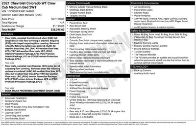 2021 Chevrolet Colorado Work Truck