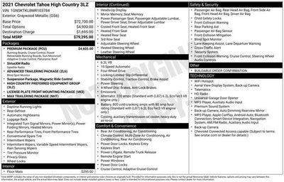 2021 Chevrolet Tahoe High Country 4WD