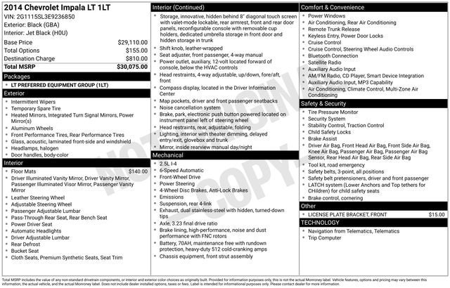 2014 Chevrolet Impala LT 1LT