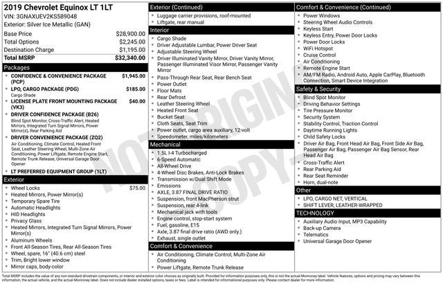 2019 Chevrolet Equinox LT W/ POWER LIFTGATE