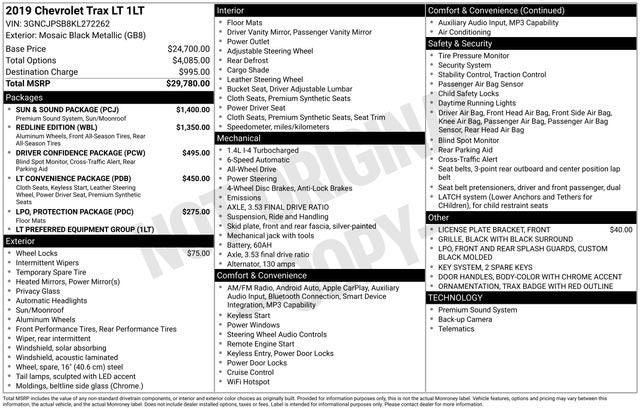 2019 Chevrolet Trax LT AWD - REDLINE EDITION