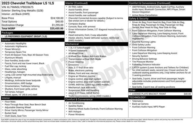 2023 Chevrolet TrailBlazer LS AWD