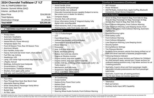 2024 Chevrolet TrailBlazer LT