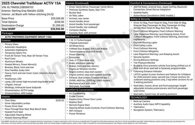 2025 Chevrolet TrailBlazer ACTIV AWD