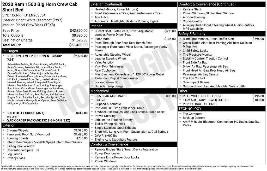 2020 RAM 1500 Big Horn/Lone Star
