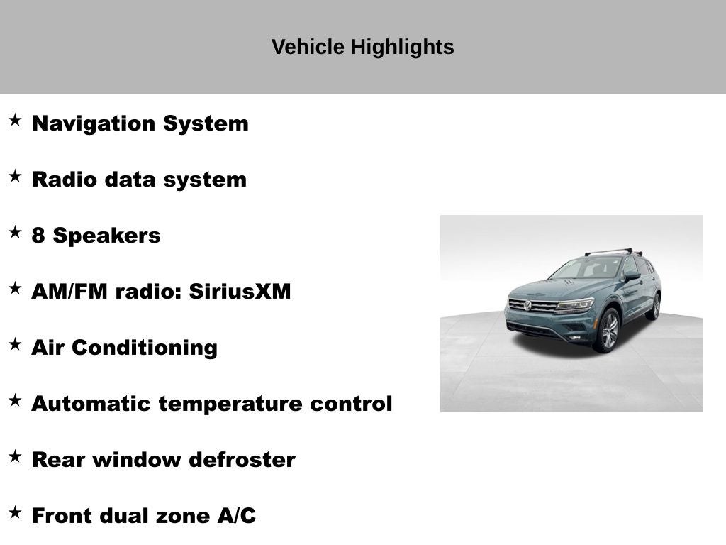 2019 Volkswagen Tiguan 2.0T SEL Premium 4Motion