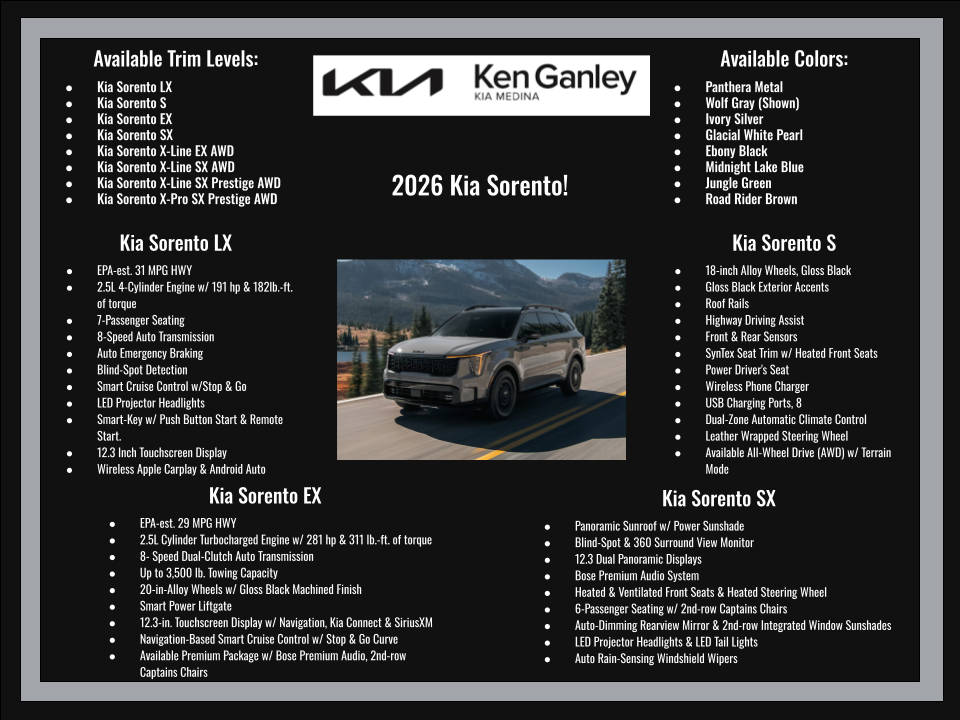 2026 Kia Sorento S