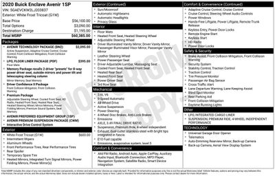 2020 Buick Enclave Avenir