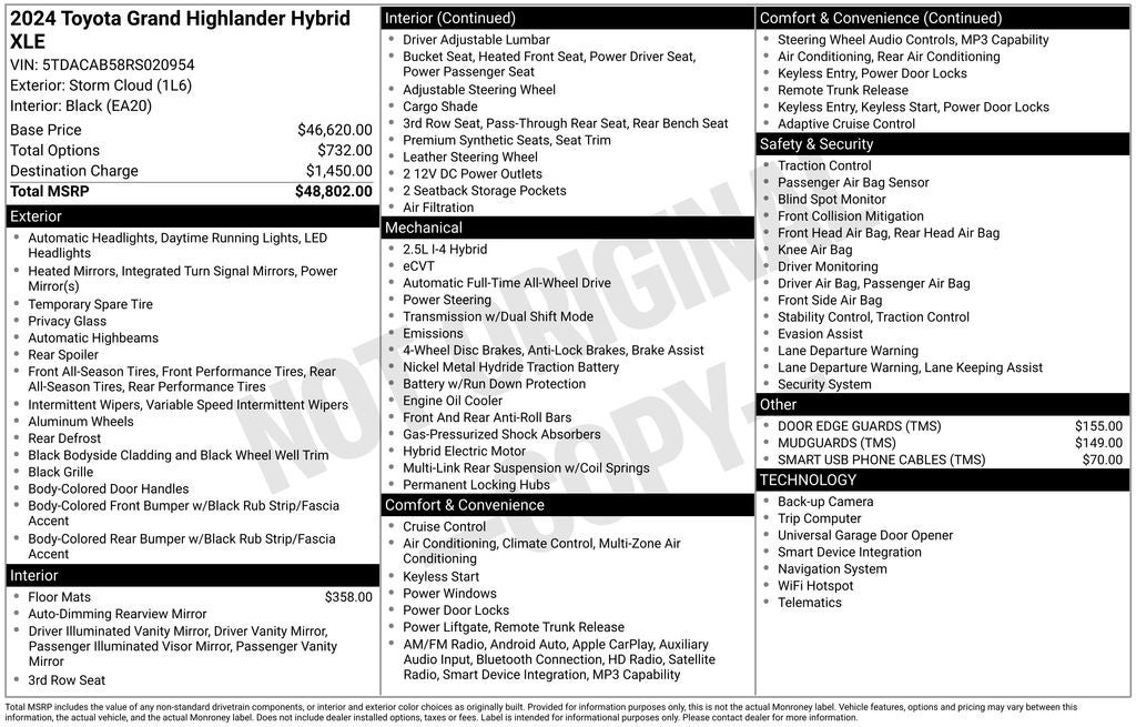 2024 Toyota Grand Highlander Hybrid XLE