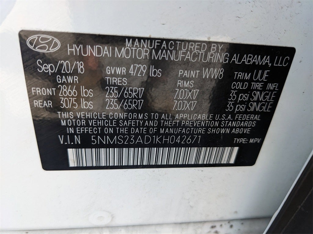 2019 Hyundai Santa Fe SE