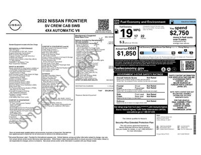 2022 Nissan Frontier SV Convenience