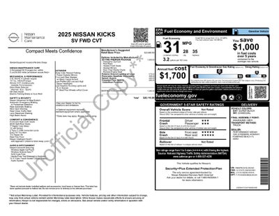 2025 Nissan Kicks SV W/PREMIUM PACKAGE