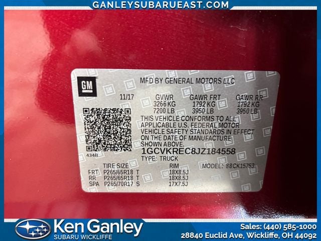 2018 Chevrolet Silverado 1500 LT LT2