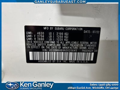 2022 Subaru Legacy 2.5i Sport