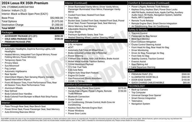 2024 Lexus RX 350h Premium