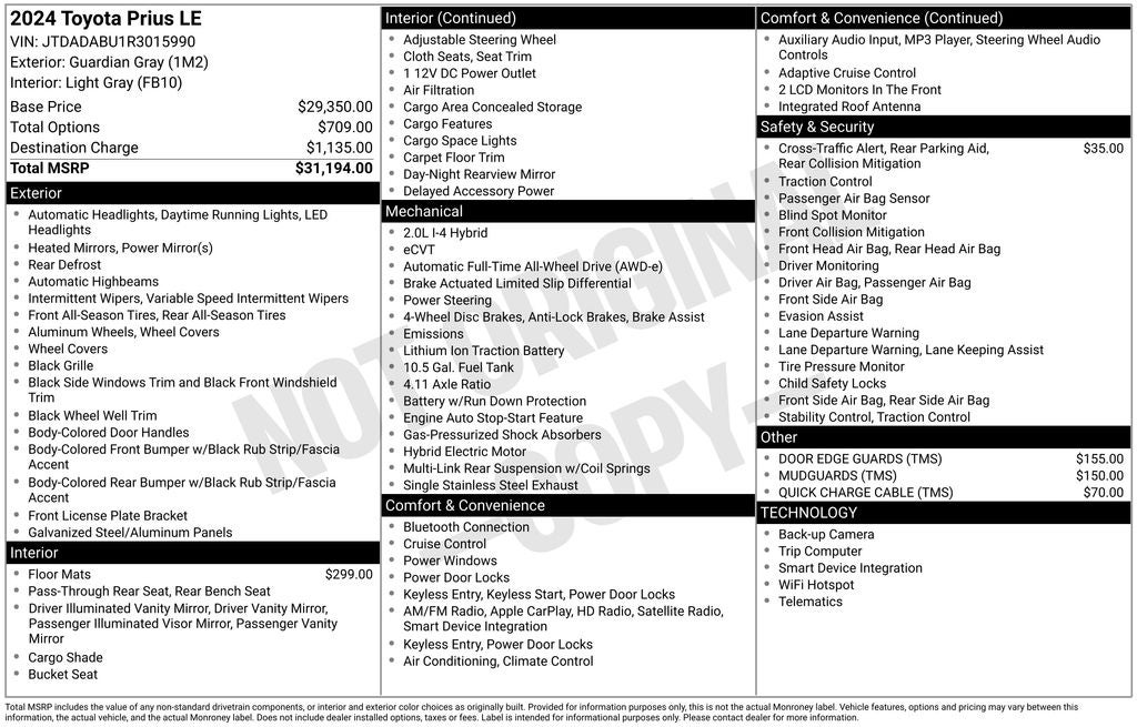 2024 Toyota Prius LE