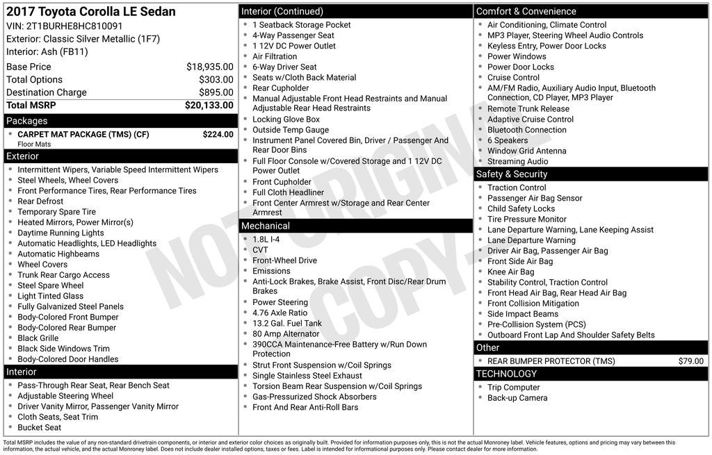 2017 Toyota Corolla L