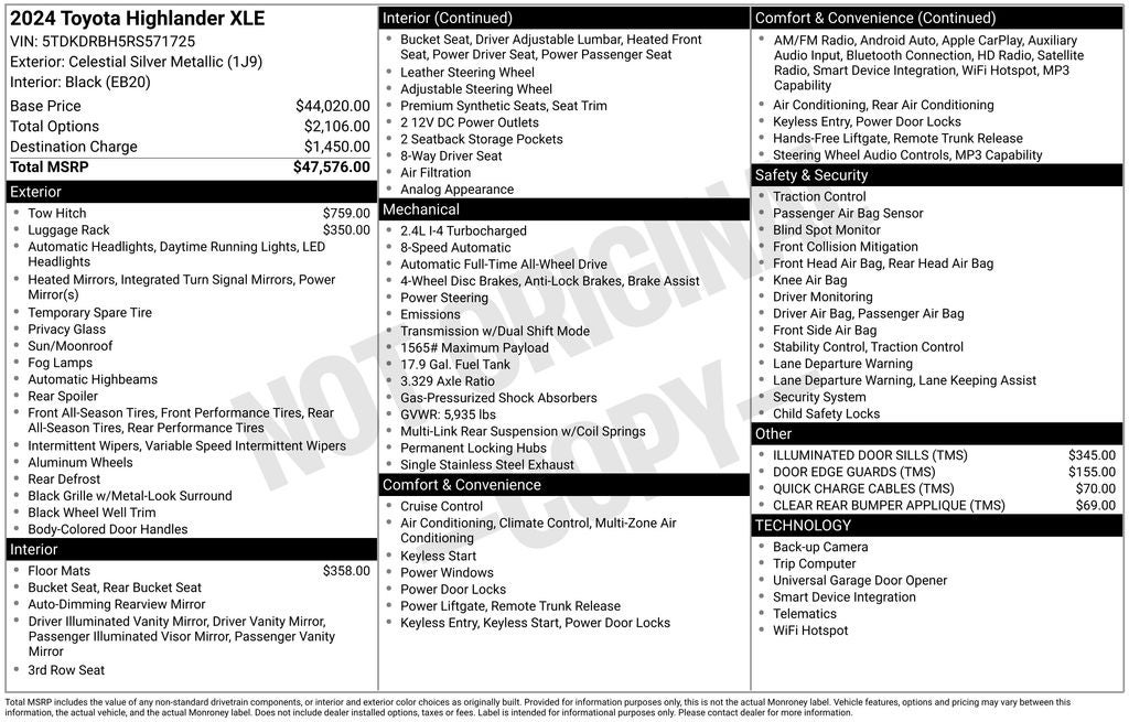 2024 Toyota Highlander XLE