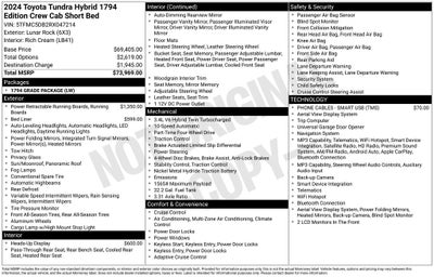 2024 Toyota Tundra Hybrid 1794 Edition