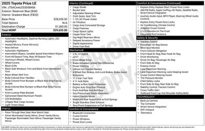 2025 Toyota Prius LE