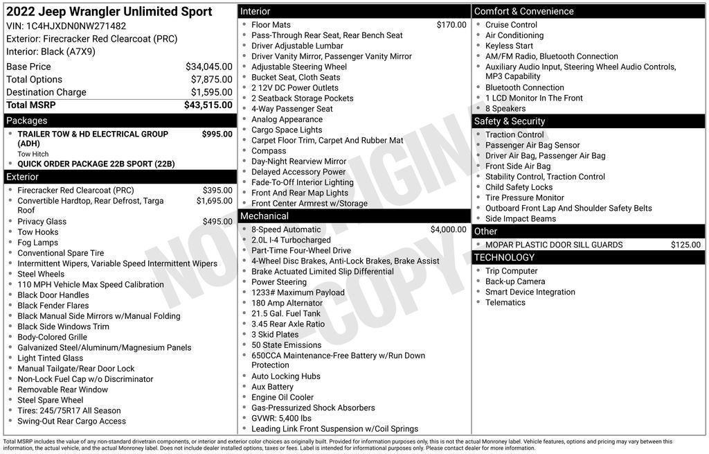 2022 Jeep Wrangler Unlimited Sport