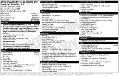 2026 Chevrolet Silverado 2500HD ZR2