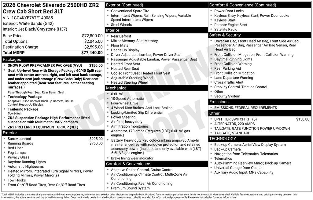 2026 Chevrolet Silverado 2500HD ZR2