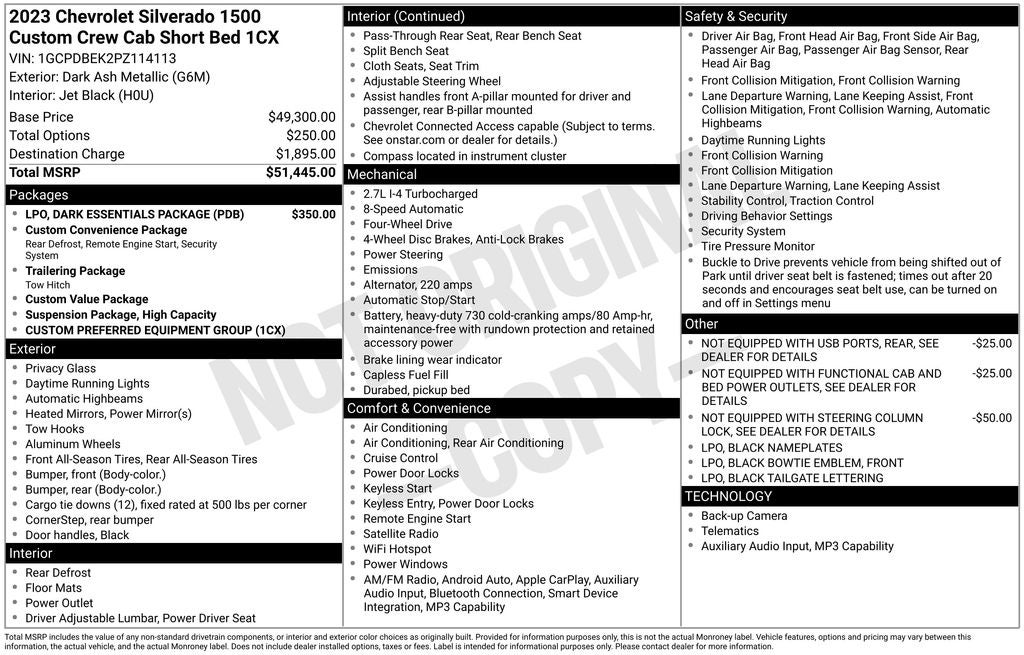 2023 Chevrolet Silverado 1500 Custom