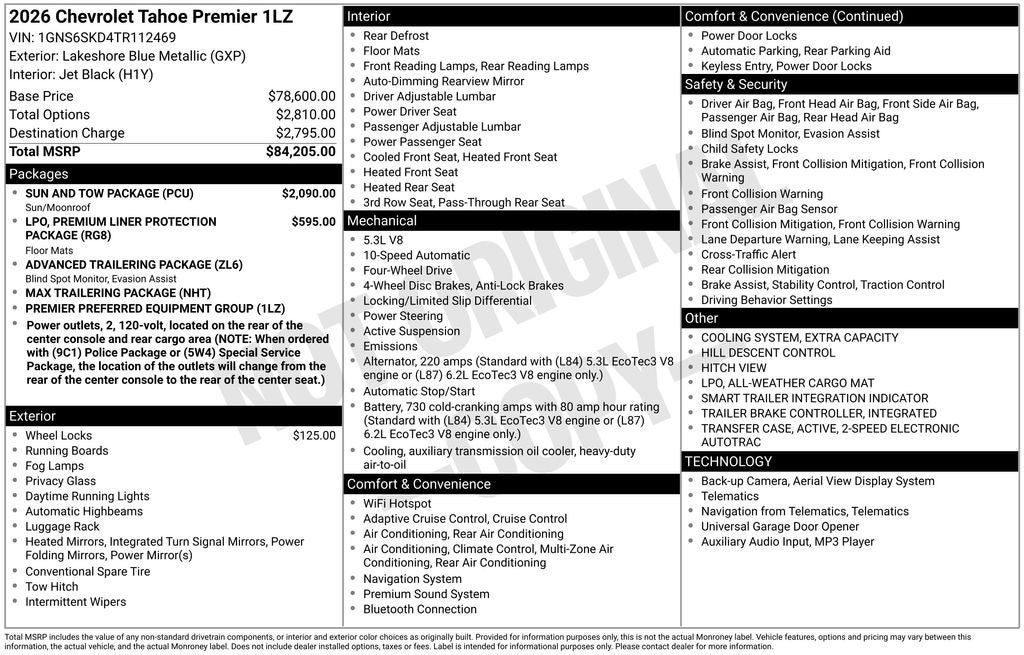 2026 Chevrolet Tahoe Premier
