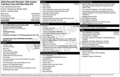 2025 Chevrolet Silverado 1500 Custom Trail Boss