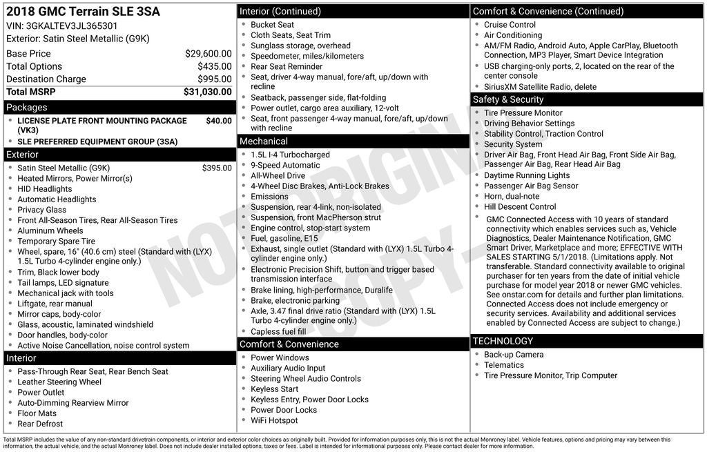 2018 GMC Terrain SLE