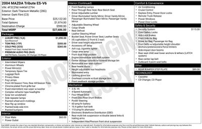 2004 Mazda Mazda Tribute ES