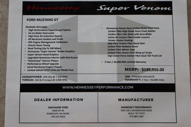 2025 Ford Mustang GT Premium Hennessey Super Venom 05/91