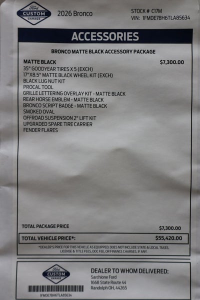 2026 Ford Bronco Big Bend Matte Black Edition