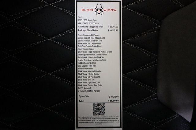 2025 Ford F-150 STX Black Widow Edition