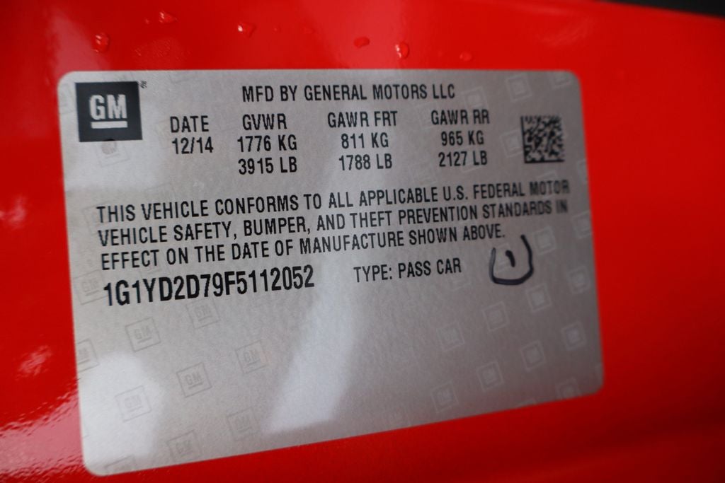 2015 Chevrolet Corvette Stingray 2LT
