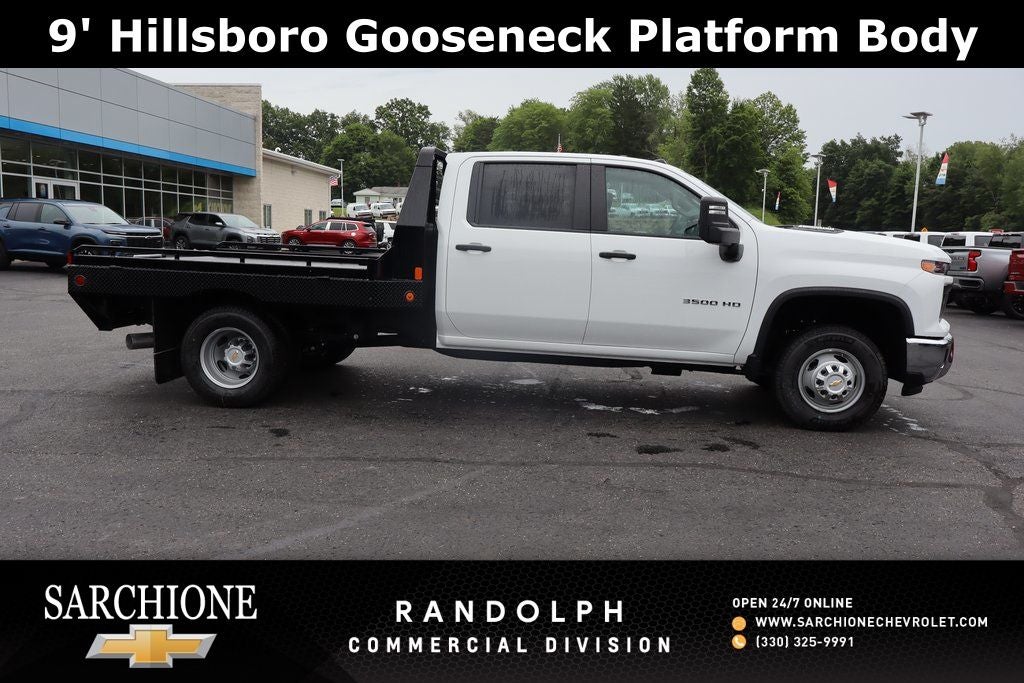2025 Chevrolet Silverado 3500HD Work Truck W/ 9' Hillsboro Gooseneck Platform Body