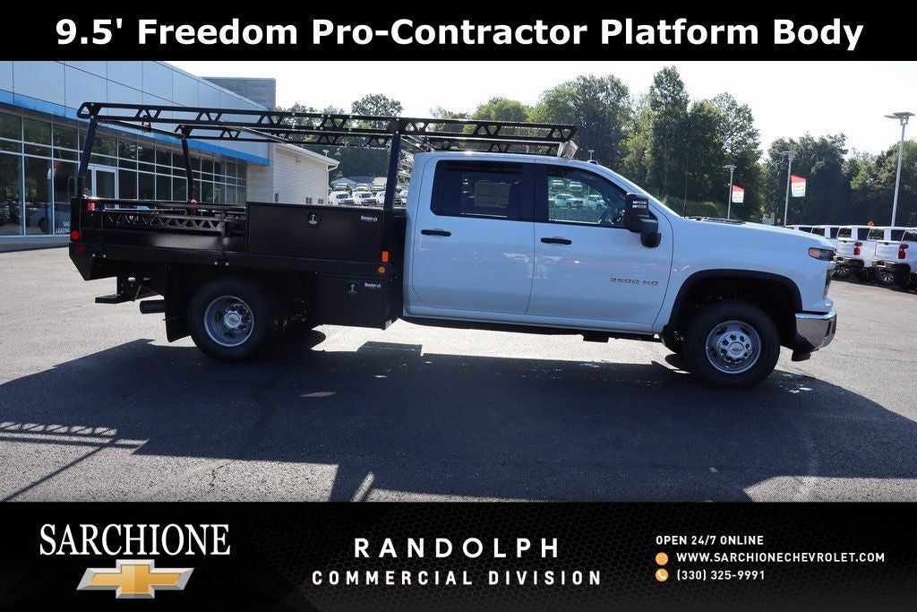 2025 Chevrolet Silverado 3500HD Work Truck DRW W/ 9.5' Freedom Pro-Contractor Platform Body