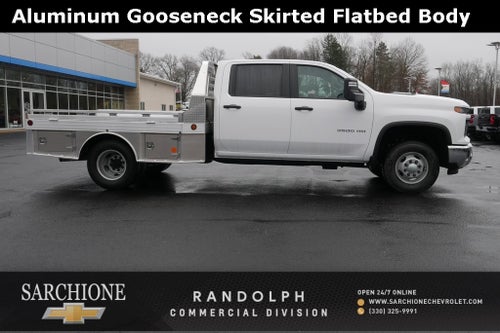 2025 Chevrolet Silverado 3500HD Work Truck w/ 9' Aluminum Gooseneck Skirted Flatbed Body