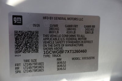 2026 Chevrolet Express 2500 Work Van Cargo