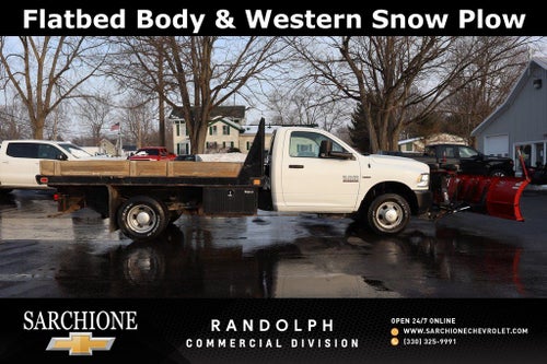 2018 RAM 3500 Tradesman 167.5 WB w/ Flatbed & Snow Plow