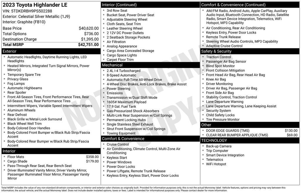 2023 Toyota Highlander LE