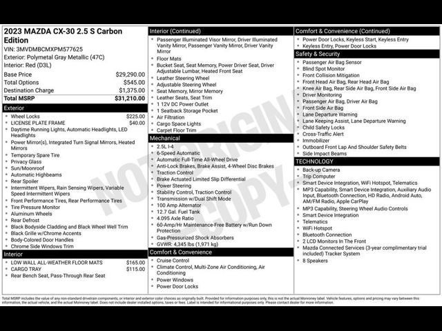 2023 Mazda Mazda CX-30 2.5 S Carbon Edition