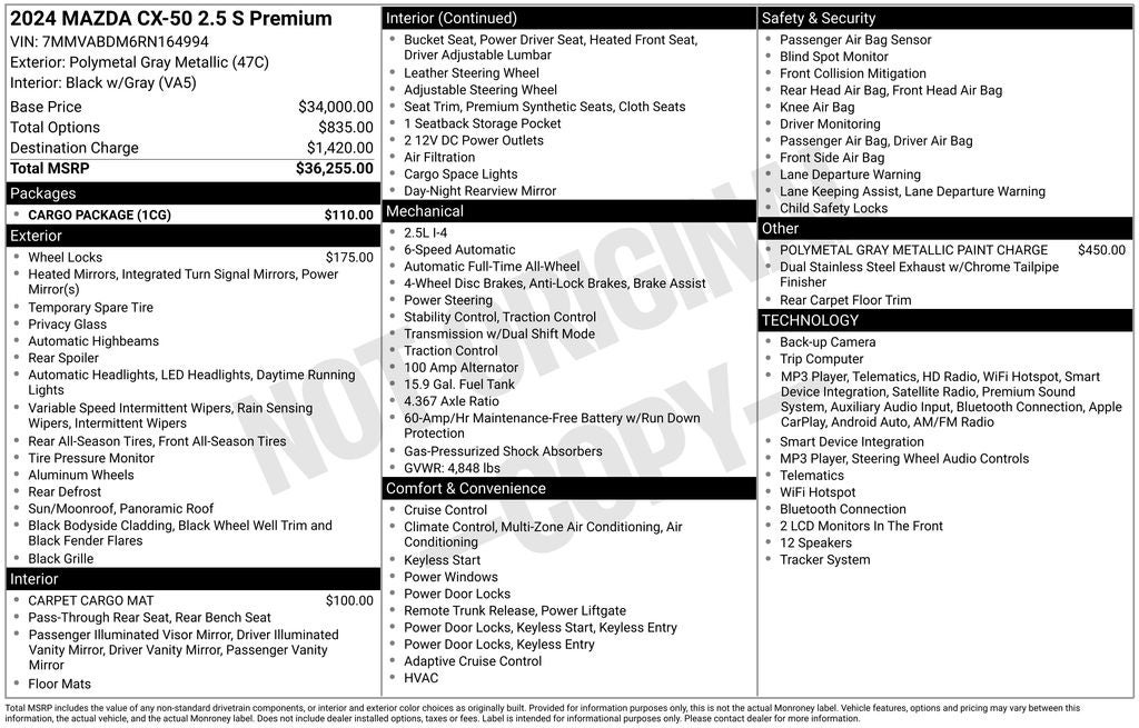 2024 Mazda Mazda CX-50 2.5 S Premium Package