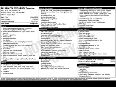 2025 Mazda Mazda CX-70 PHEV Premium Package